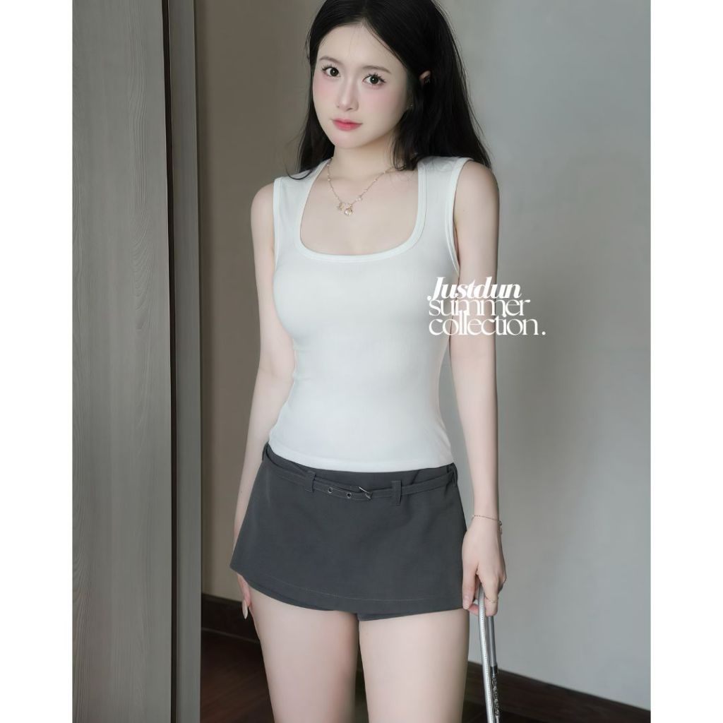 Áo thun ba lỗ cổ vuông cotton mịn tanktop năng động JUSTDUN 2B | BigBuy360 - bigbuy360.vn