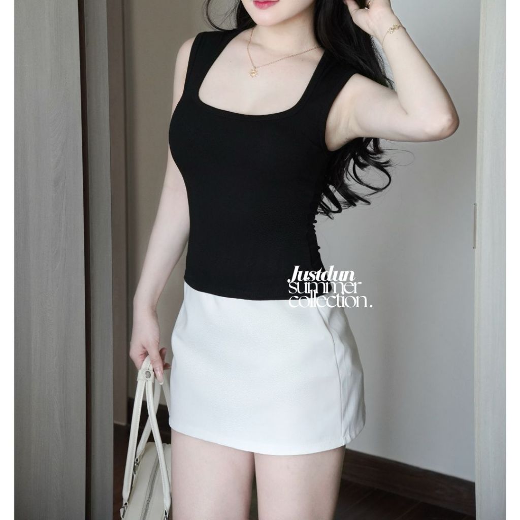 Áo thun ba lỗ cổ vuông cotton mịn tanktop năng động JUSTDUN 2B | BigBuy360 - bigbuy360.vn