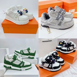   Full box   Giày thể thao Eo Vi Vải xám  Rách Nam Nữ giày sneaker charm trắng đen Bản Đẹp 