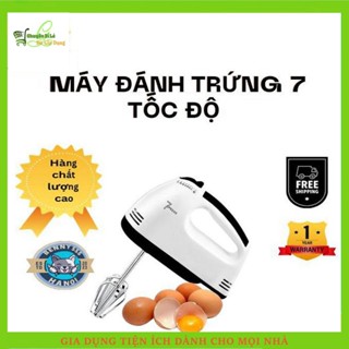 Máy Đánh Trứng Cầm Tay  7 Tốc Độ Cao Cấp, Hoạt Động Êm Ái - Bảo Hành 12 Tháng