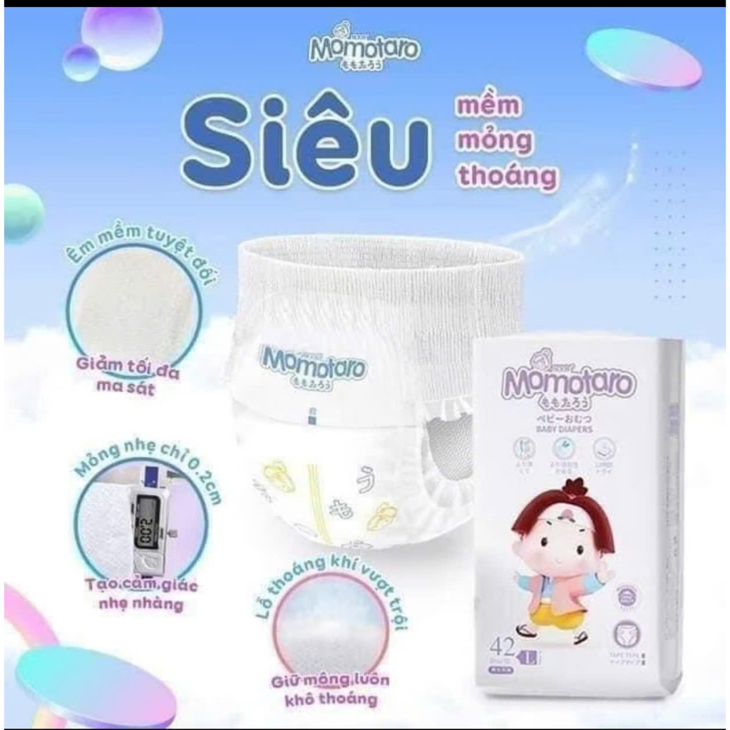 { 1 Bịch }Tã Bỉm MOMOTARO Mỏng Nhẹ Chính Hãng, Tã Dán/Quần Công Nghệ Nhật Bản đủ size S-5XL