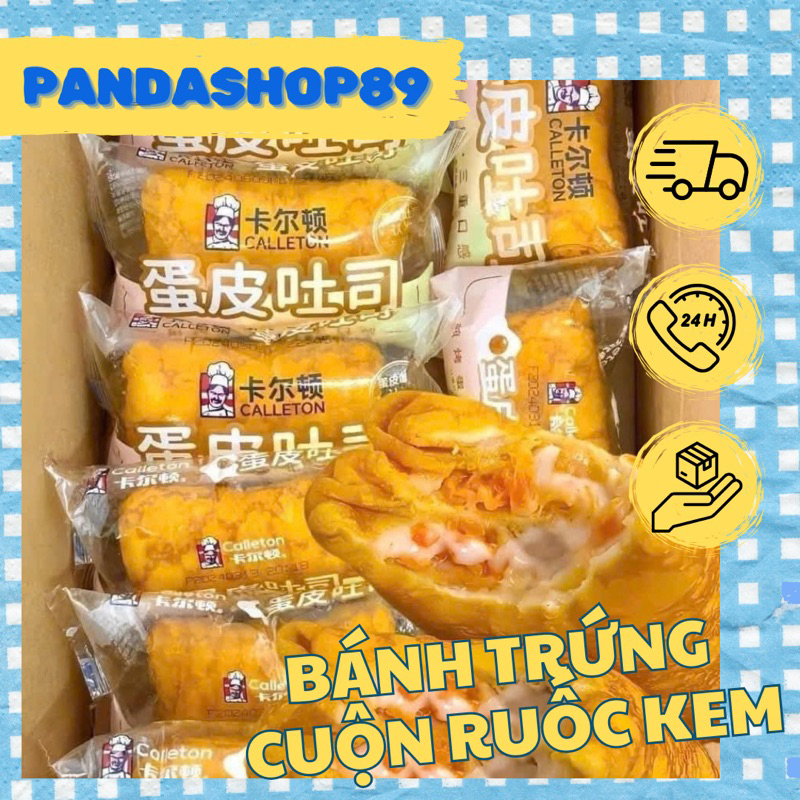 Bánh trứng cuộn Callenton, bánh mì da trứng chà bông sốt ruốc kem Carlton
