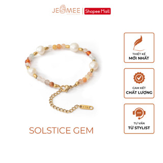 Vòng tay đá năng lượng kết hợp ngọc trai đan xen Solstice Gem Jesme mang phong cách tươi mới - H5535