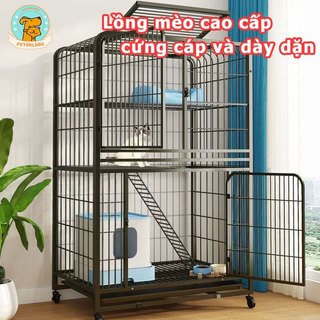  Chuồng mèo 2 3 4 tầng chuồng chó nhà mèo lớn trong Lồng mèo biệt thự mèo Lồng thú cưng có bánh xe 