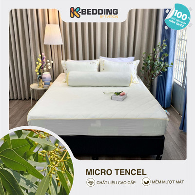 Bộ ga chun chần/ bộ ga giường/Drap giường Hàn Quốc K-Bedding by Everon chất vải Ice tencel,coolflex (không bao gồm chăn)