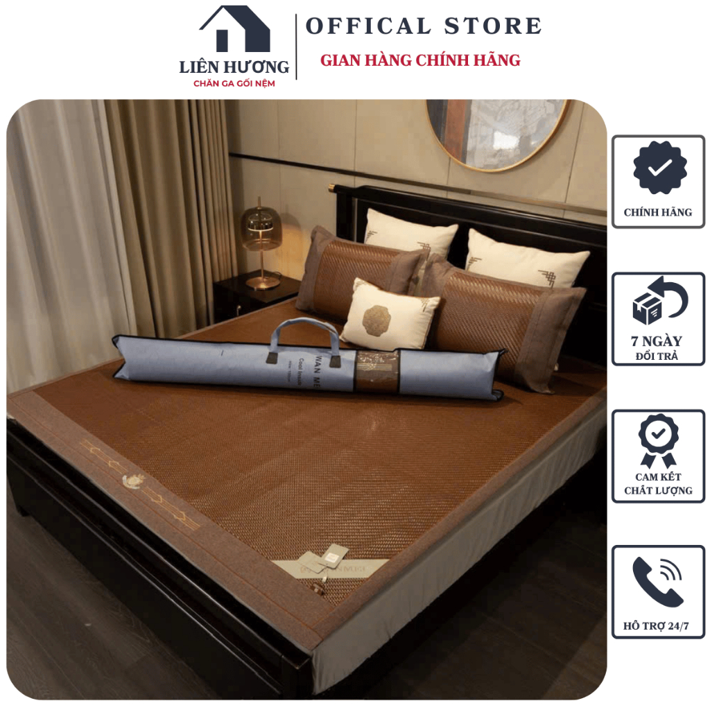 Chiếu Mây Điều Hòa nhập khẩu , Chiếu Mây Mát Ngay Từ Cái Chạm Đầu Tiên, Chiếu Đa Năng Chun Cài 4 góc