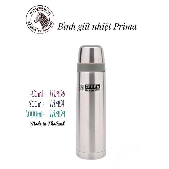 BÌNH GIỮ NHIỆT LƯỠNG TÍNH INOX ZEBRA PRIMA