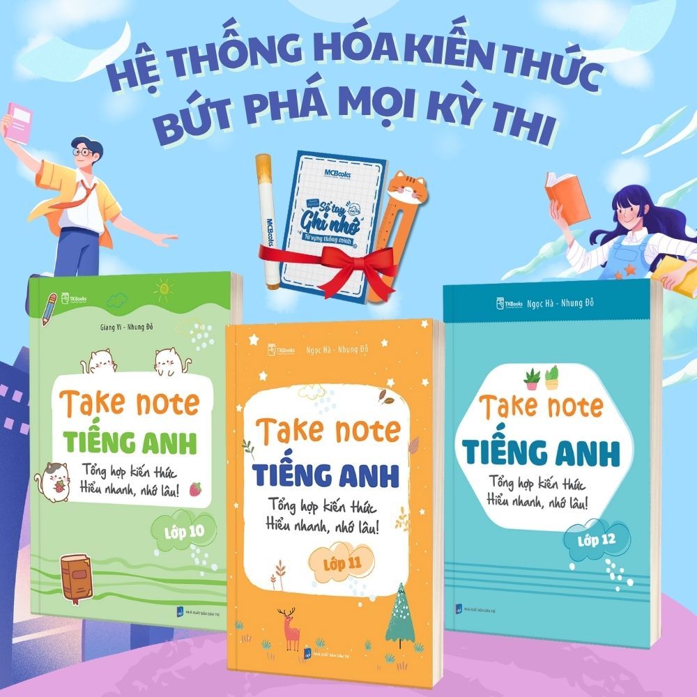 Sách - Combo Take note Tiếng Anh dành cho học sinh THPT từ lớp 10 đế lớp 12 - TKBooks