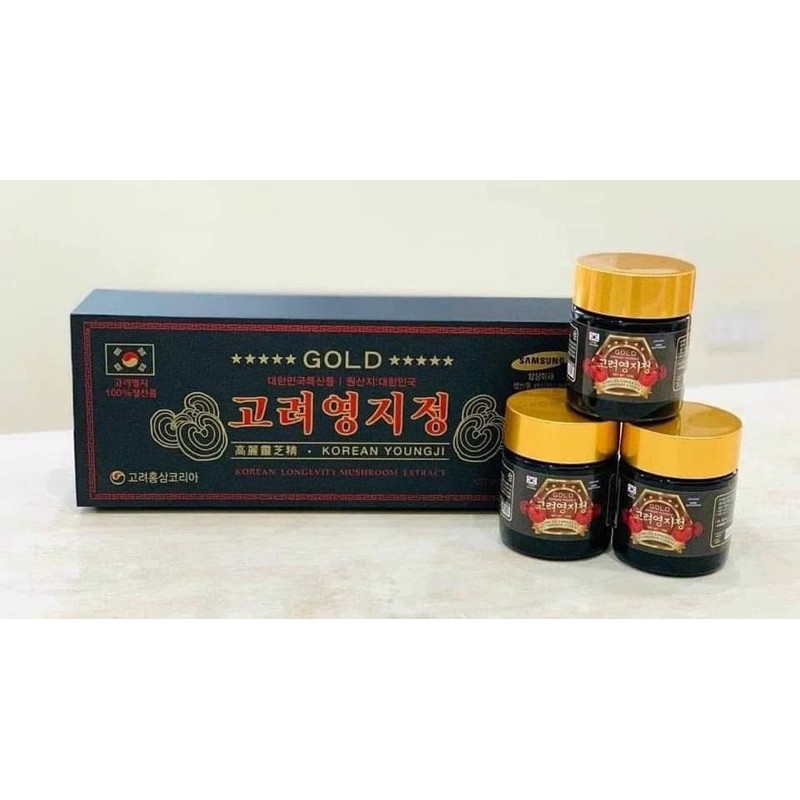 Cao Linh Chi Hộp Gỗ Đen 3 lọ Cao Cấp Hàn Quốc