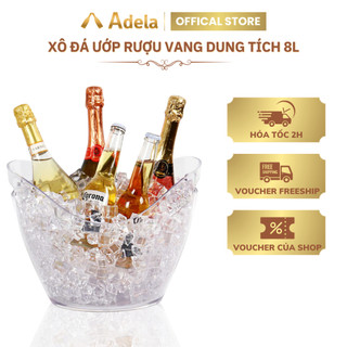 Xô Đá Ướp Rượu Vang/Champagne Dung Tích 8L Chất Liệu Nhựa ABS Trong Suốt An Toàn Bền Bỉ XO1-013-M23
