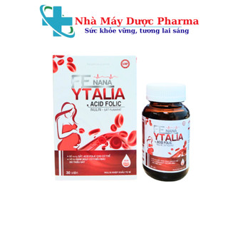Viên uống bổ máu Fe Nana Ytalia Bổ sung Acid Folic, Inulin, sắt Fumarat - Hộp 30 viên
