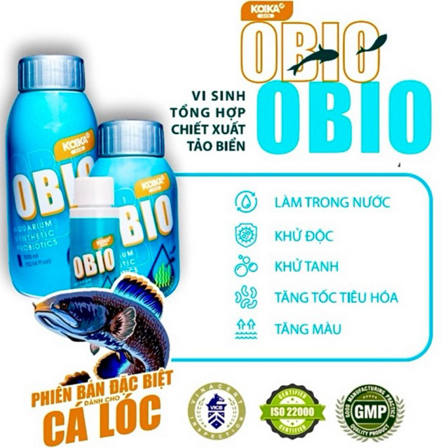 VI SINH OBIO (Bản dành cho Cá Lóc)Làm Trong Nước, khử độc, khử mùi tanh,giảm ô nhiệm-tăng màu,tăng t