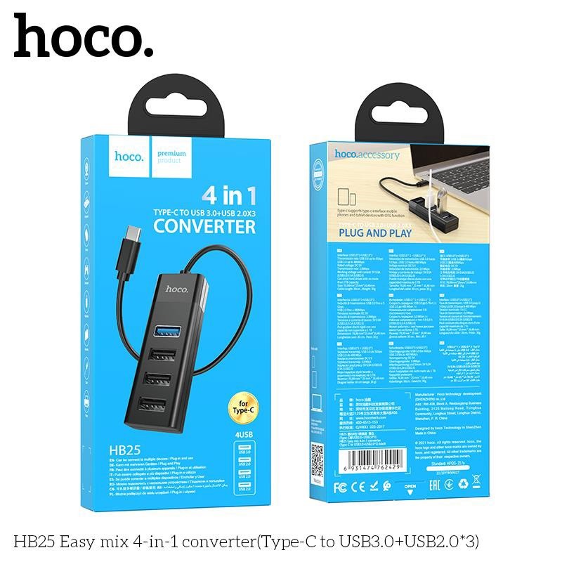 Hub Chia Cổng USB-Hub Chuyển Đổi-Usb Hub-Hub Usb 3.0-Hub Usb Type-C HB25 tại OKSEPVN