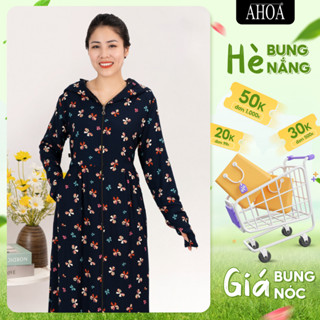 Áo Chống Nắng Lanh 4 Lớp AHOA, Váy Chống Nắng Nữ Dáng Dài Mềm Mịn Thoáng Mát Hàng Loại 1 Chống Tia UV CL4L