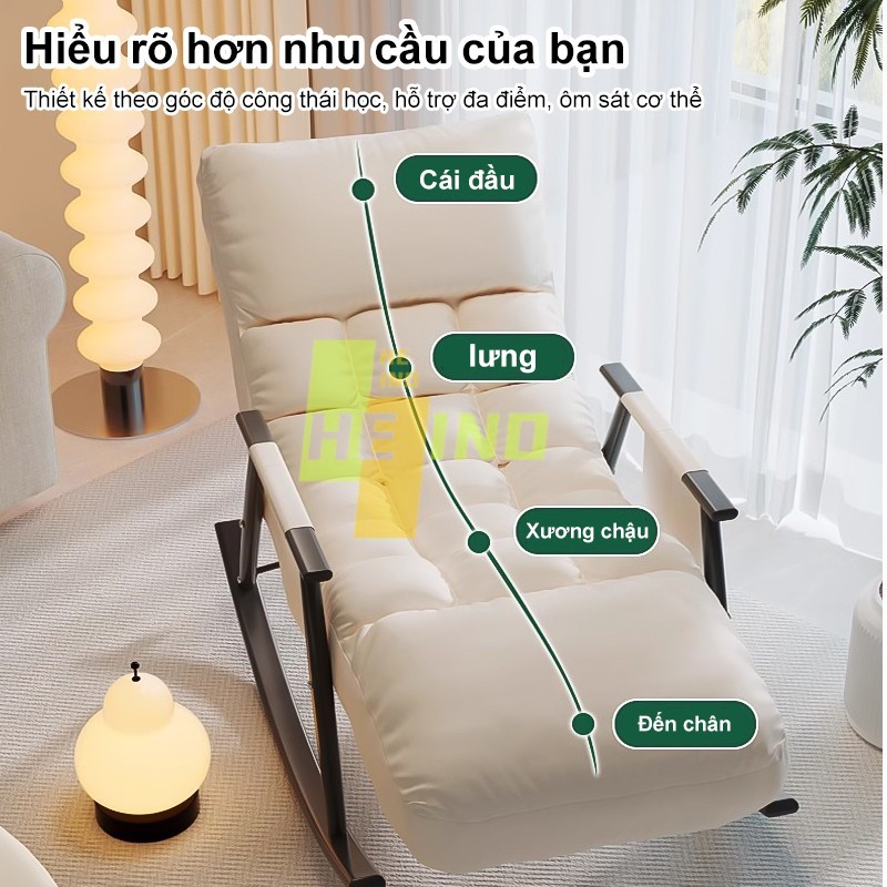 HEINO Ghế bập bênh ghế lười Nằm Thư Giãn Hiện Đại Hàng Nhập Khẩu nguyên chiếc chất liệu da dày dặn | BigBuy360 - bigbuy360.vn
