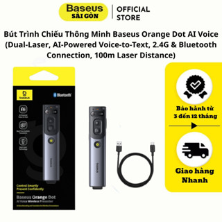  Bút trình chiếu Al Baseus Orange Dot AI Voice  2.4G & Bluetooth Connection 100m Laser Distance  