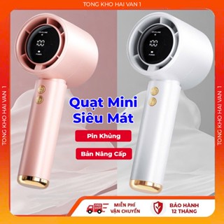 Quạt cầm tay mini M2 5000mAh di động có thể sạc màn hình hiển thị pin tặng dây đeo gió mạnh 100 tốc độ turbo phản lực