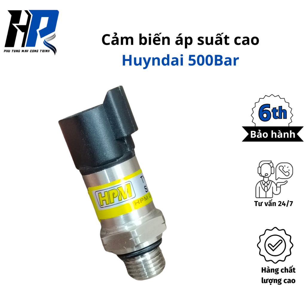 Cảm biến áp suất cao máy xúc Huyndai 500Bar (31Q4-40800) hàng HPM - Phụ tùng HP