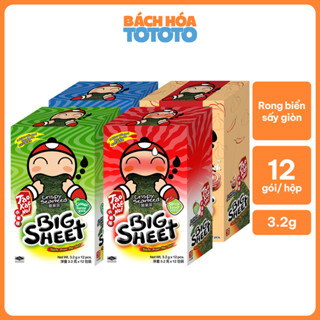 [HỘP 12 GÓI] Snack Rong Biển Ăn Liền Nhập Khẩu Thái Lan Chính Hãng Taokaenoi BIG SHEET Nhiều Vị (Hộp 3.2g x 12 Gói)