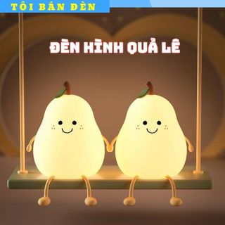  Đèn ngủ Quả Lê  đèn ngủ để bàn cảm ứng TBD050  đèn led decor phòng ngủ cute silicon mềm kiểu dáng dễ thương trang trí 