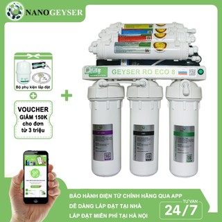  Máy lọc nước tinh khiết Nano Geyser RO ECO 8 Công nghệ lọc tinh khiết Bổ sung khoáng chất tự nhiên 