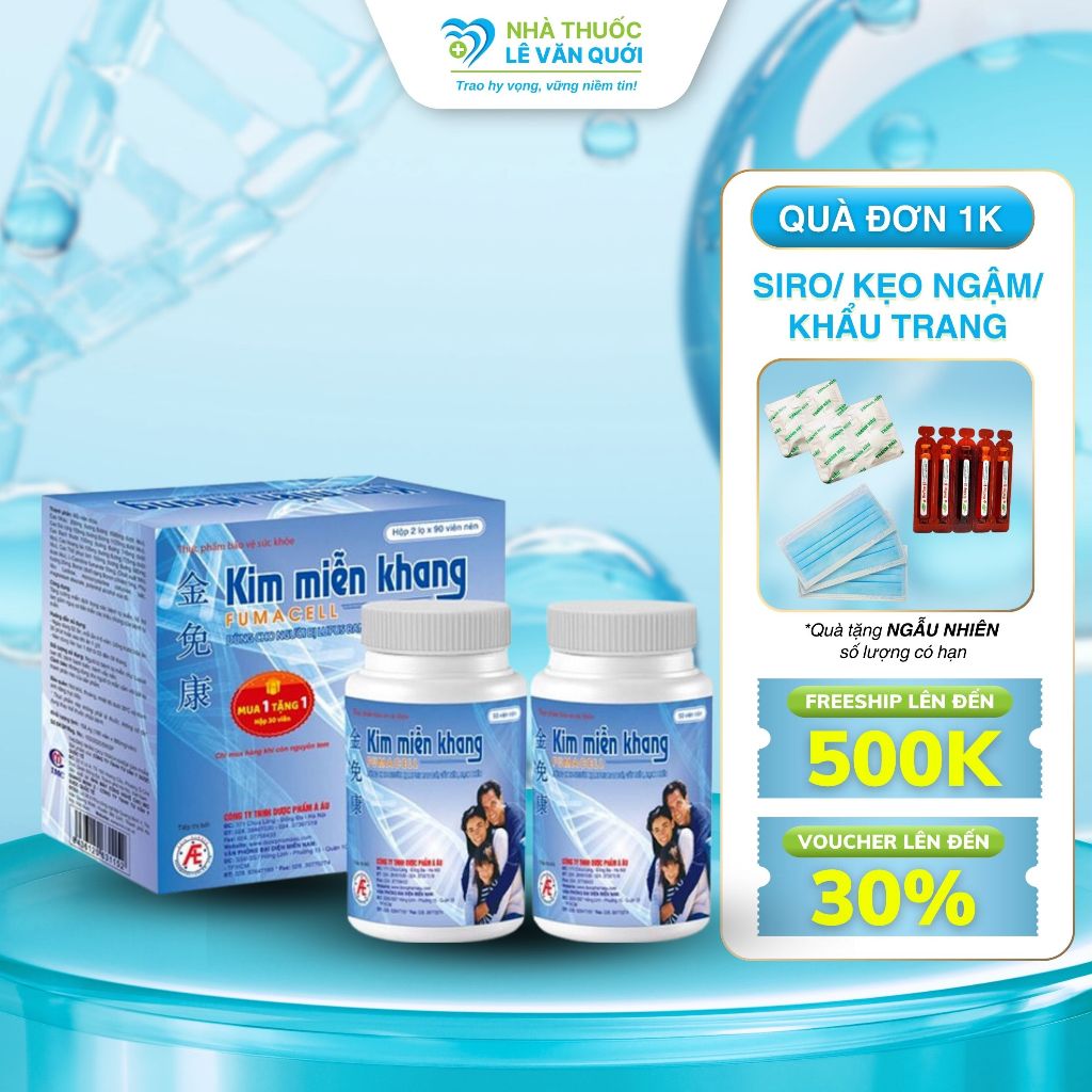[🌟KHAI TRƯƠNG QUÀ XỊN] Kim Miễn Khang Hộp 180 Viên ( 2 Lọ 90 Viên ) - Hỗ trợ Lupus Ban Đỏ, Vảy Nến