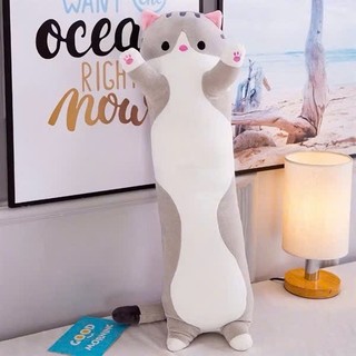 Gối Ôm Dài Hình Mèo Cào Hoạt Hình Đáng Yêu ANVIHOME Thú nhồi bông con mèo đứng 55/70/90/110cm hàng nhập khẩu cao cấp