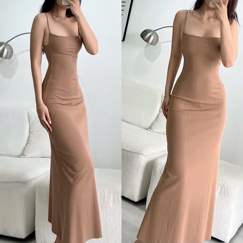 𝐃𝟐𝐓 𝐎𝐅𝐅𝐈𝐂𝐈𝐀𝐋 Đầm Body Maxi Cổ Đổ Thiết Kế Thun Gân Dày Dặn Lên Dáng Sang Trọng Sexy Tôn Dáng