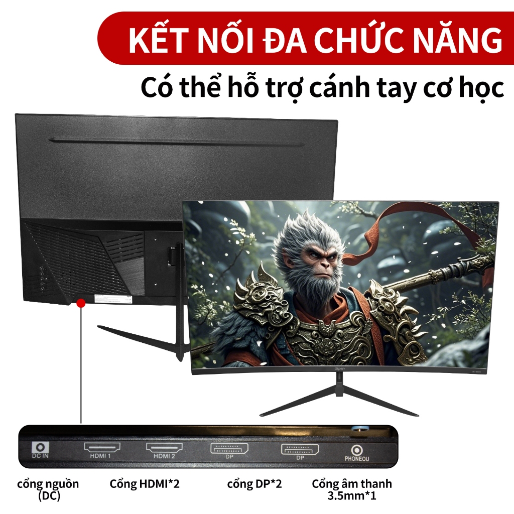 Spin Màn Hình Gaming 2K 32 Inch Đa Năng Tầm nhìn mượt 165Hz Phản hồi 2ms GTG Dải màu rộng phủ đầy đủ | BigBuy360 - bigbuy360.vn