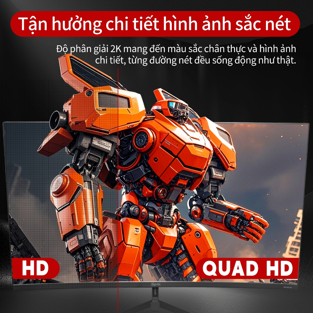Spin Màn Hình Gaming 2K 32 Inch Đa Năng Tầm nhìn mượt 165Hz Phản hồi 2ms GTG Dải màu rộng phủ đầy đủ | BigBuy360 - bigbuy360.vn