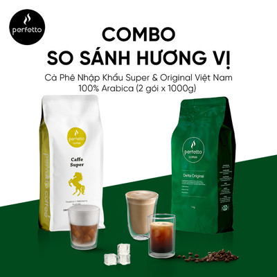 COMBO 2 Gói Cà Phê Nhập Khẩu Caffè Super & Delta Original Việt Nam 100% Aarabica - Cà phê nguyên chất