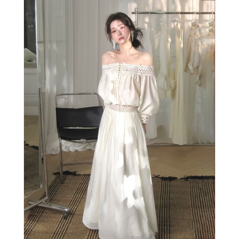 đầm nữ dáng dài , đầm nữ dáng maxi đẹp độc lạ đầm nữ màu trắng dáng dài .