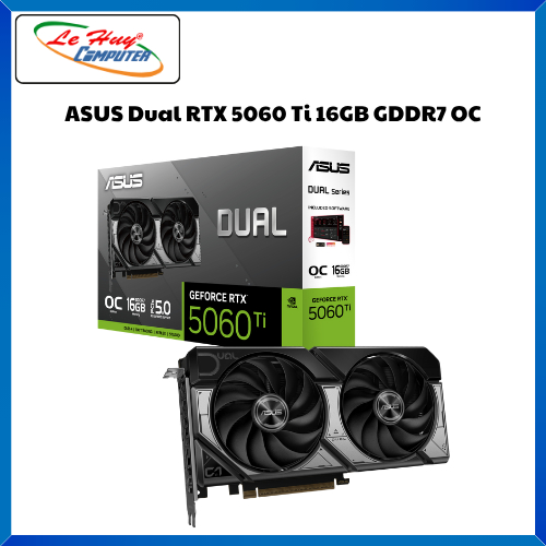Card màn hình - VGA ASUS Dual RTX 5060 Ti 16GB GDDR7 OC - Hàng Chính Hãng