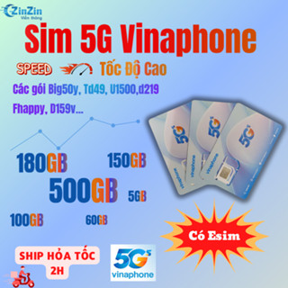 Sim 4G Vinaphone Trọn Gói 1 Năm ,Sim Mạng 1 Năm Big50Y, TD49, Fhappy, VD149S, U1500