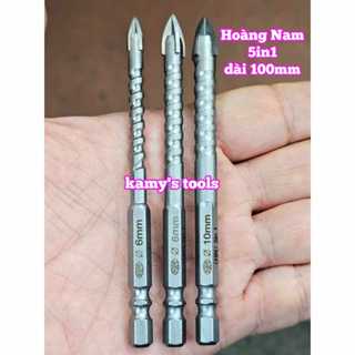  Mũi khoan đa năng bê tông sắt thép inox gỗ đá hoa cương dài 100mm Hoàng Nam 6mm 8mm 10mm 