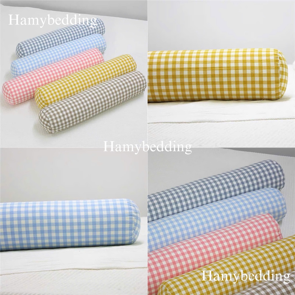 Vỏ ôm cotton đũi họa tiết kẻ basic mịn mát an toàn với da, áo gối ôm kích thước 35x100cm