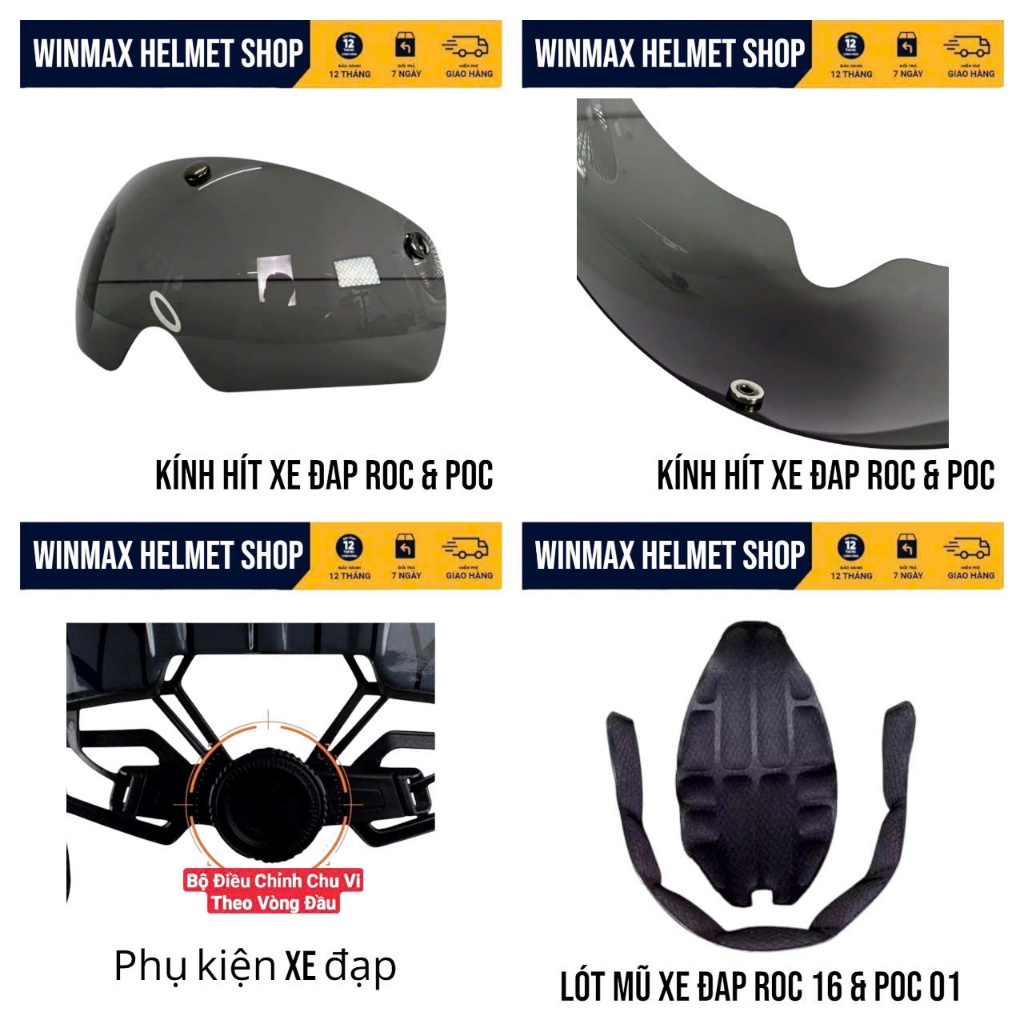 Phụ Kiên Mũ Bảo Hiểm Xe Đạp Thương Hiệu ROC HELMET, WINMAX HELMETS, XPRO HELMET, Mũ Xe Máy....
