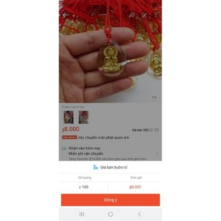 dây chuyền mặt phật quan âm
