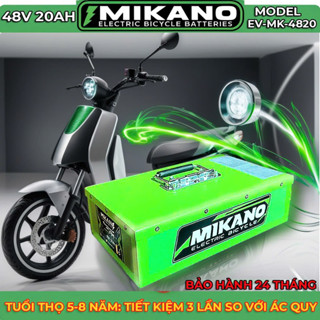  Pin lithium Mikano chính hãng dung lượng cao gắn xe điện Xmen Pega Dkbike Yadea... Bảo Hành 2 Năm 