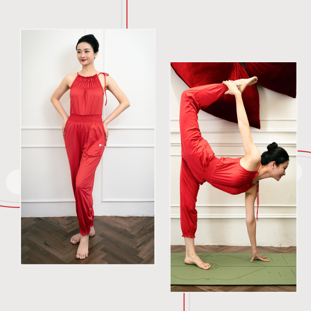 Bộ Jumpsuit Nữ Livan LV24N01F509 Form Rộng Không Đệm, Bộ Tập Yoga Liền Thân