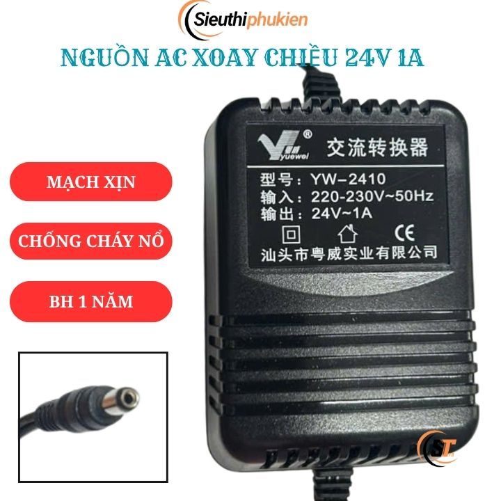Bộ đổi nguồn AC-AC adapter 24v ~ 1000mA mạch xịn chống cháy nổ - bảo hành 1 năm, nguồn AC 24v 1a