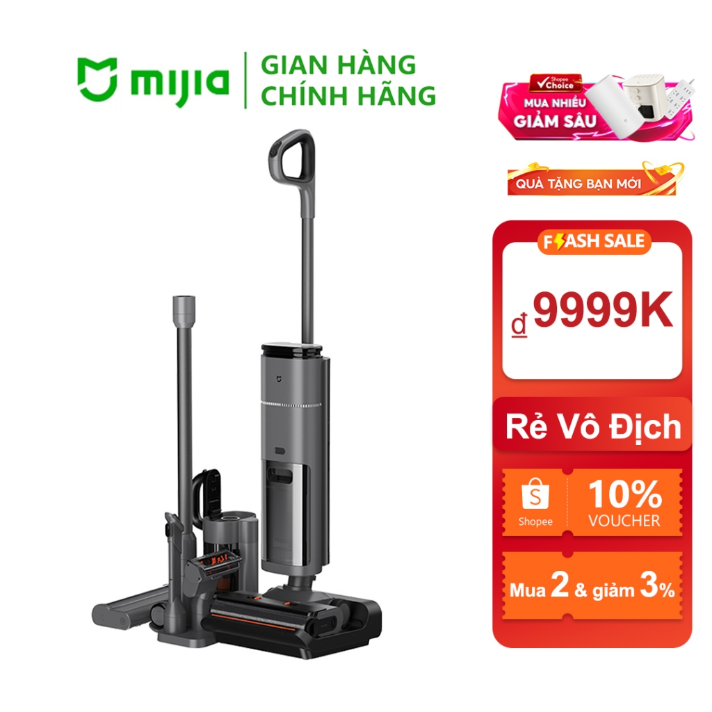 Máy chà sàn không dây MIJIA Máy chà sàn 3Max Máy hút bụi gia dụng Loại bỏ vết xước 180° Chống phẳng