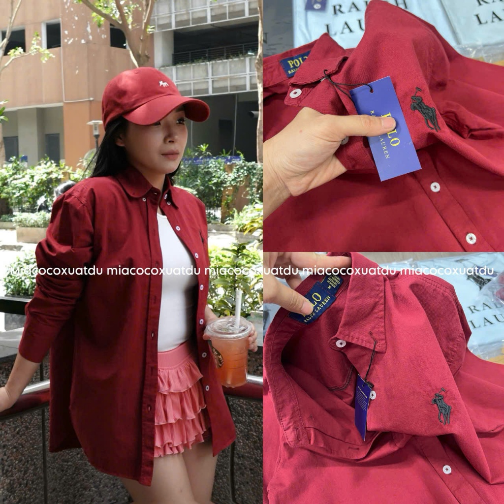 (Nhiều màu) Áo sơ mi vàng chanh Raph Lau form vừa, sơ mi con ngựa thêu chất cotton kaki full tag mác D002 | BigBuy360 - bigbuy360.vn