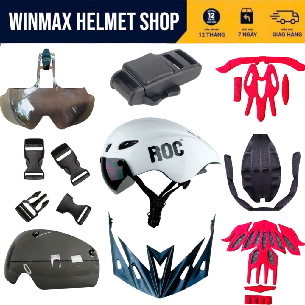 Phụ Kiên Mũ Bảo Hiểm Xe Đạp Thương Hiệu ROC HELMET, WINMAX HELMETS, XPRO HELMET, Mũ Xe Máy....