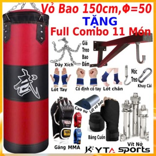 Vỏ Bao Cát Đấm Bốc Boxing Treo Tường + Găng MMA Hoặc Găng tay tập đấm bốc boxing tặng 4 đến 10 quà