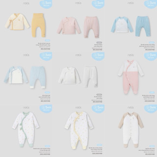 [Nous] Bộ quần áo dài tay Nous Newborn cho bé sơ sinh 3-5,5kg chất liệu mềm mại chính hãng Nous
