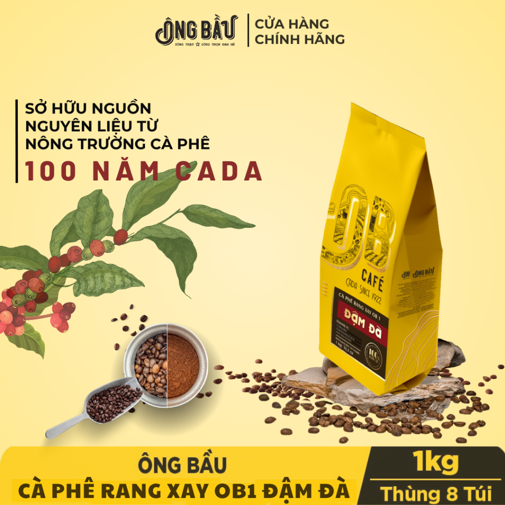 Ông Bầu Cà Phê Rang Xay Đậm Đà OB1 - Túi 1KG
