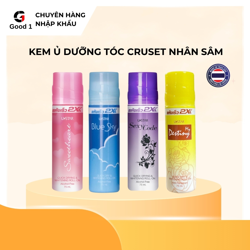 Lăn khử mùi 2X Thái Lan 75ml hương thơm tươi mát ngăn mồ hôi gây mùi hiệu quả