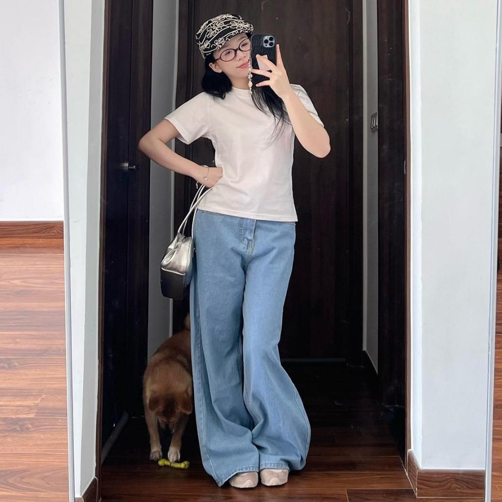 [HÀNG MỚI VỀ] ALL JEANS LOOSE PLEAT - Full màu quần form ống siêu rộng kèm dây Whose Studio | BigBuy360 - bigbuy360.vn