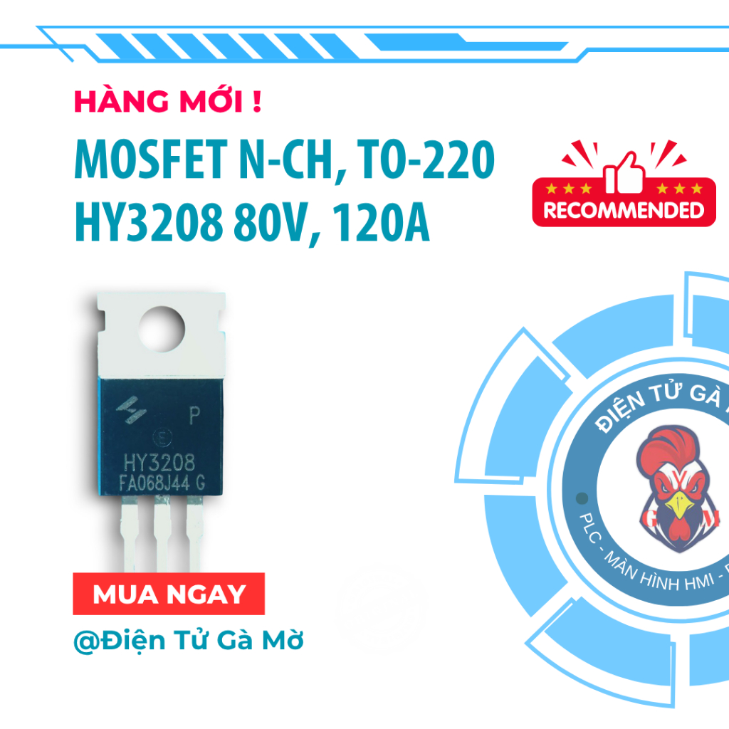 [1 CON] Mosfet Kênh N N-Channel, HY3208 80V, 120A Mới Nhập Khẩu